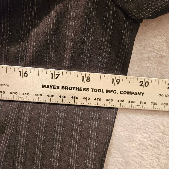 Semantiks Suit Womens 12 Gray Stripes 2 Button notched Jacket Straight Leg Caree - Picture 4 of 16